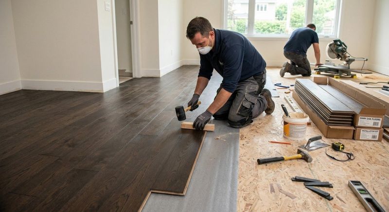 Dark Wood Floor Installation in Chambersburg, PA